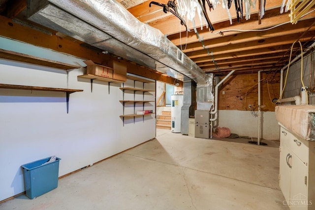 6139 N State Route 48, Clearcreek Twp, OH 45036 - unfinished basement with water heater and heating unit