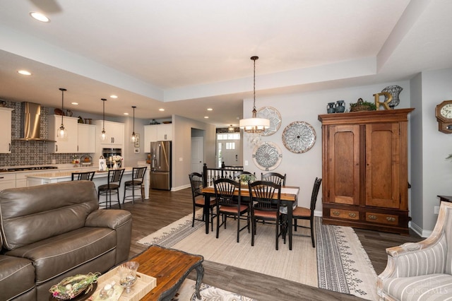 5038 Maiden Way, Liberty Twp, OH 45011 - living area with dark wood-type flooring, recessed lighting, and baseboards