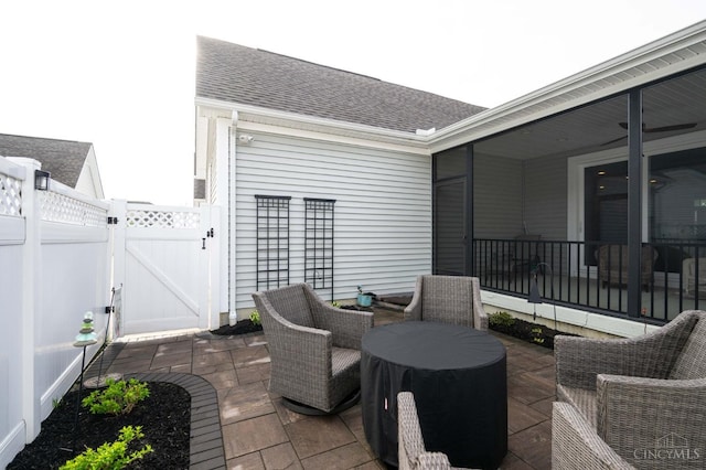 5038 Maiden Way, Liberty Twp, OH 45011 - view of patio / terrace with a gate and fence