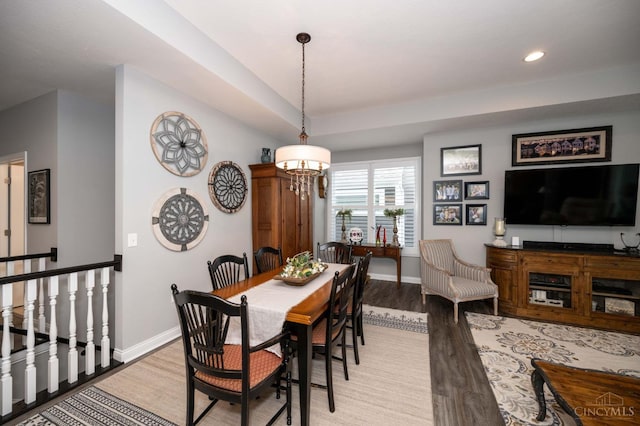 5038 Maiden Way, Liberty Twp, OH 45011 - dining space with baseboards, wood finished floors, and recessed lighting