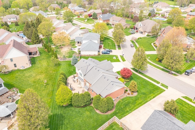 bird's eye view featuring a residential view
