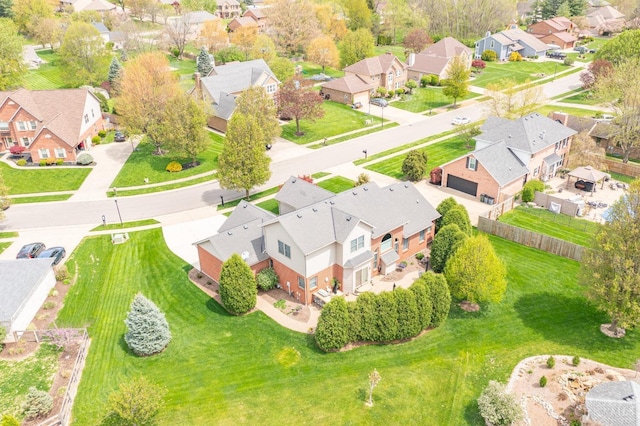 birds eye view of property with a residential view