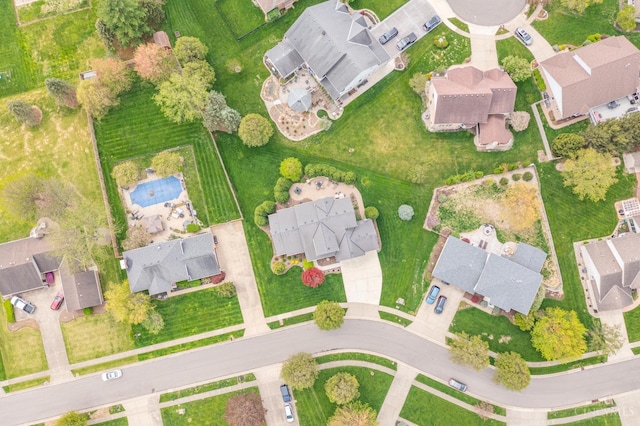 drone / aerial view with a residential view