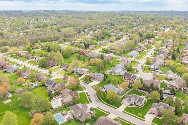 bird's eye view with a residential view