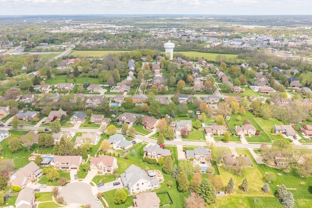drone / aerial view with a residential view