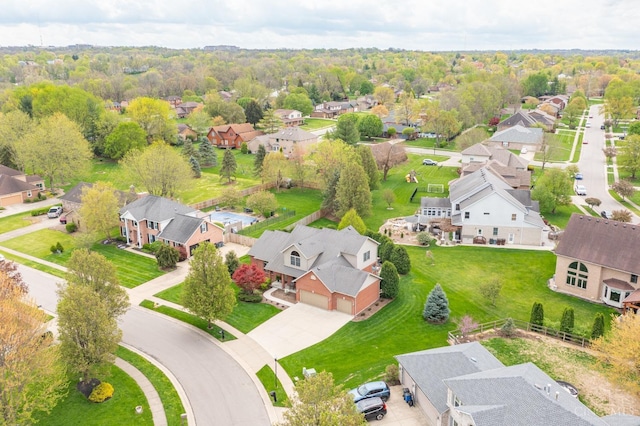drone / aerial view featuring a residential view