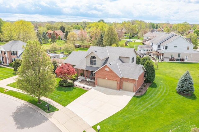 bird's eye view with a residential view