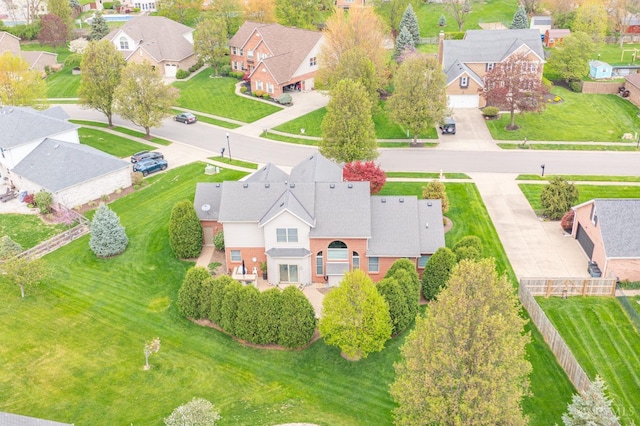 aerial view with a residential view