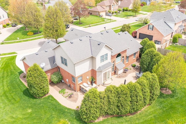 aerial view featuring a residential view