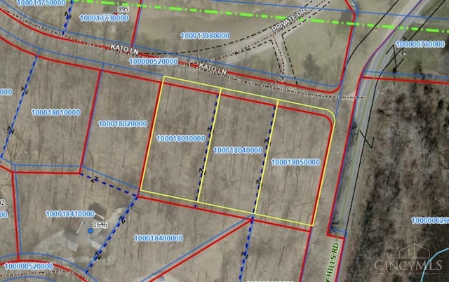 1607 Kato Ln, Marion Twp, OH 43155 - map of property location with property parcel outlined