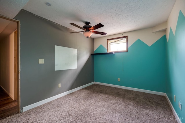 5172 Sheits Rd, Colerain Twp, OH 45251 - carpeted empty room featuring ceiling fan, a textured ceiling, and baseboards