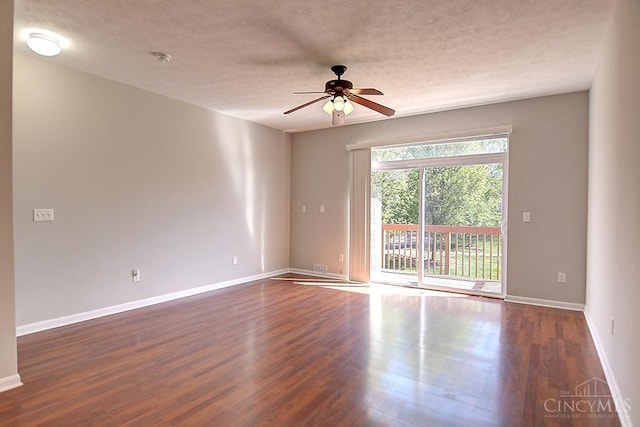4291 Straight Arrow Rd, Beavercreek, OH 45430 - unfurnished room with wood finished floors, ceiling fan, and a textured ceiling