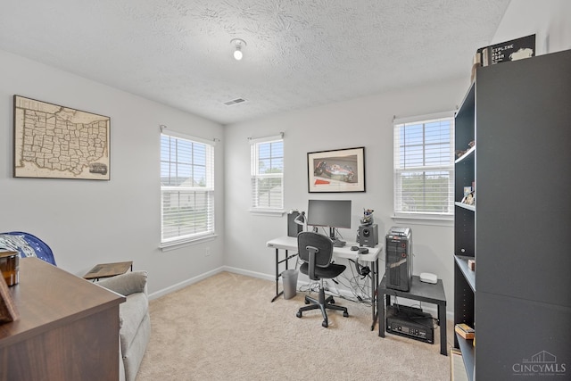 10522 Atterbury Dr, Crosby Twp, OH 45030 - carpeted office featuring plenty of natural light, a textured ceiling, and baseboards