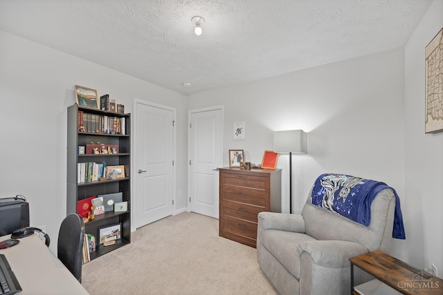 10522 Atterbury Dr, Crosby Twp, OH 45030 - carpeted home office featuring a textured ceiling
