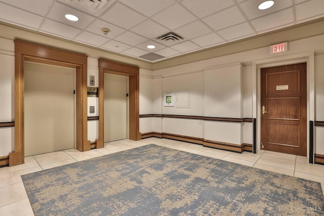building lobby with recessed lighting