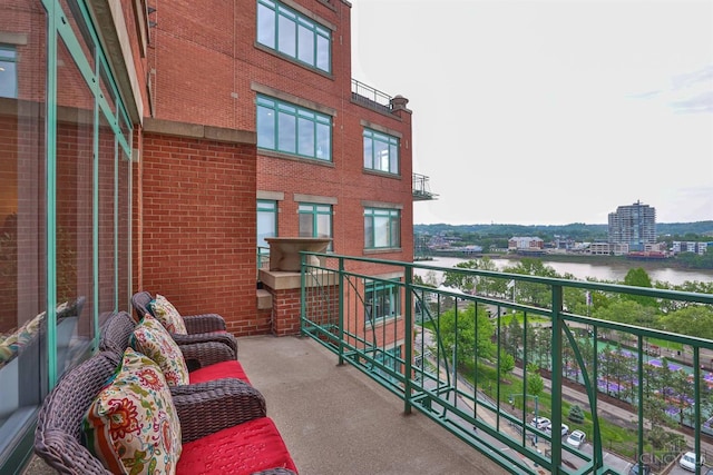 balcony with a water view