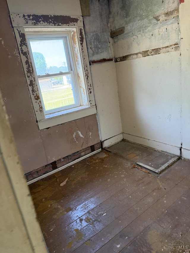 spare room featuring wood-type flooring