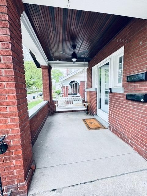 2848 Markbreit Ave, Cincinnati, OH 45209 - covered porch with a carport and a ceiling fan