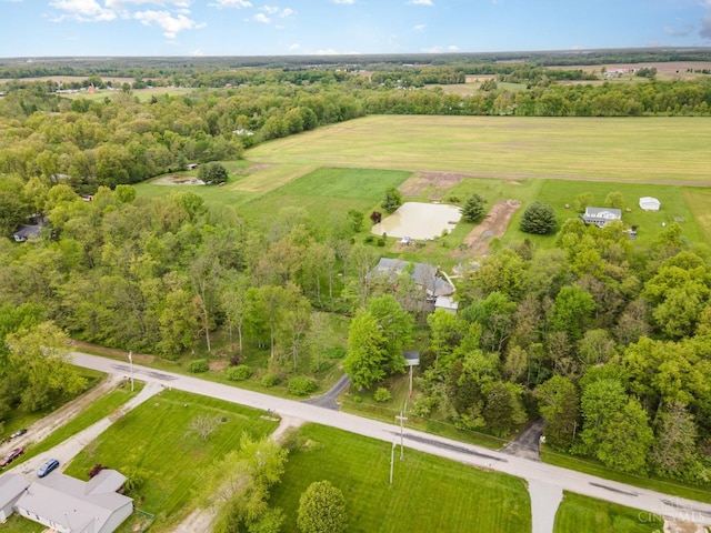 aerial view with a rural view