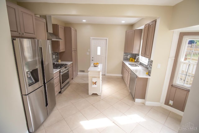 1103 Towanda Ter, Cincinnati, OH 45216 - kitchen featuring backsplash, light countertops, appliances with stainless steel finishes, and a sink
