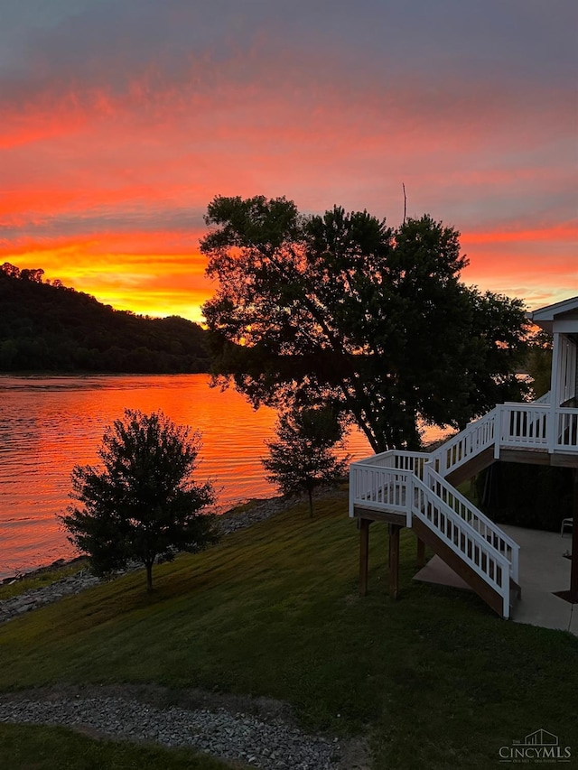 water view with stairway