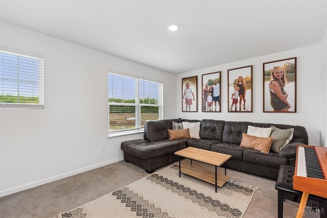 1750 Parkfield Way, Goshen Twp, OH 45122 - living area with light carpet, healthy amount of natural light, and baseboards