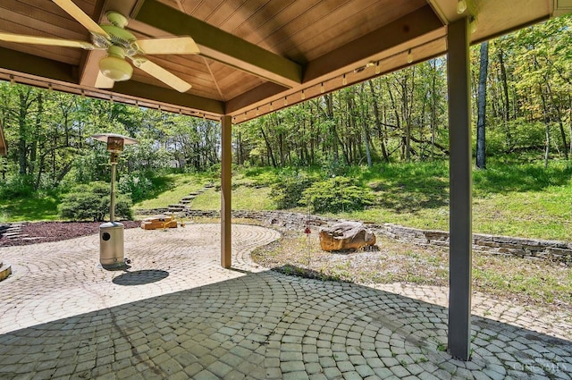 11675 New Biddinger Rd, Harrison Twp, OH 45030 - view of patio with ceiling fan