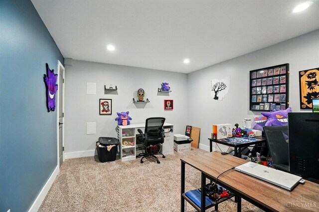 11675 New Biddinger Rd, Harrison Twp, OH 45030 - office area featuring carpet, baseboards, and recessed lighting
