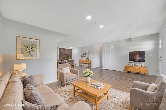 2774 N Law Rd, Reily Twp, OH 45056 - living room with wood finished floors, recessed lighting, and baseboards