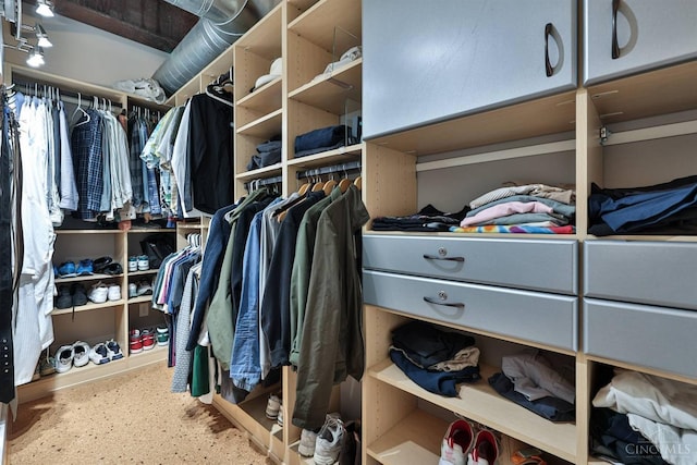 view of walk in closet