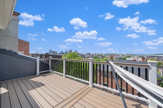 deck with a city view