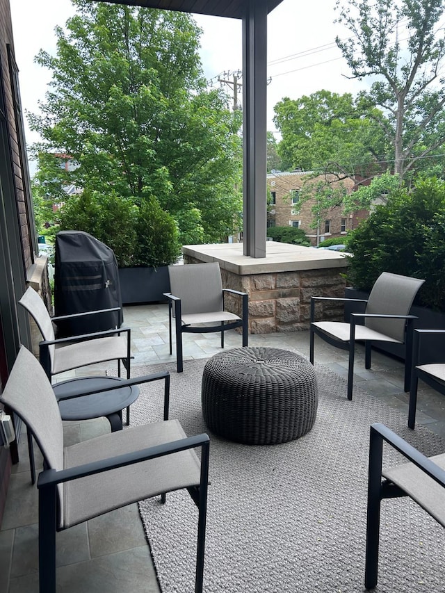 view of patio / terrace featuring a grill