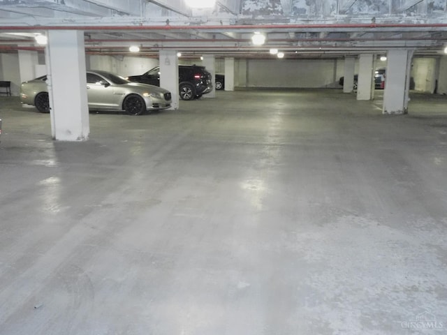 view of parking garage