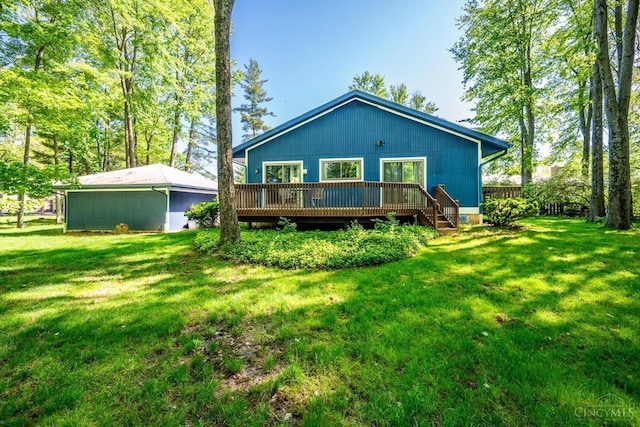 5672 Crooked Tree Ln, Miami Twp, OH 45150 - back of house with a deck and a yard