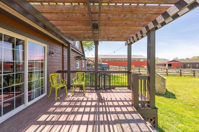 6241 Marathon Edenton Rd, Wayne Twp, OH 45107 - wooden deck with a pergola and a yard