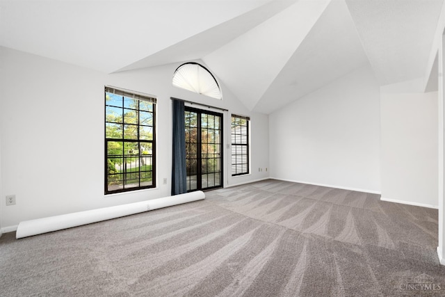 2869 Phaeton Ln, Deerfield Twp, OH 45039 - empty room featuring carpet, vaulted ceiling, and baseboards