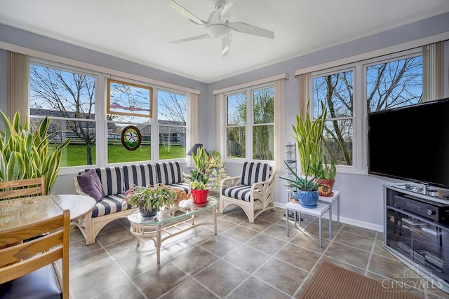 1668 Nichole Ct, Hamilton, OH 45013 - sunroom with ceiling fan and outdoor lounge area