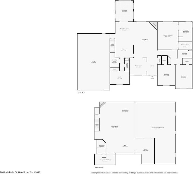 1668 Nichole Ct, Hamilton, OH 45013 - room layout