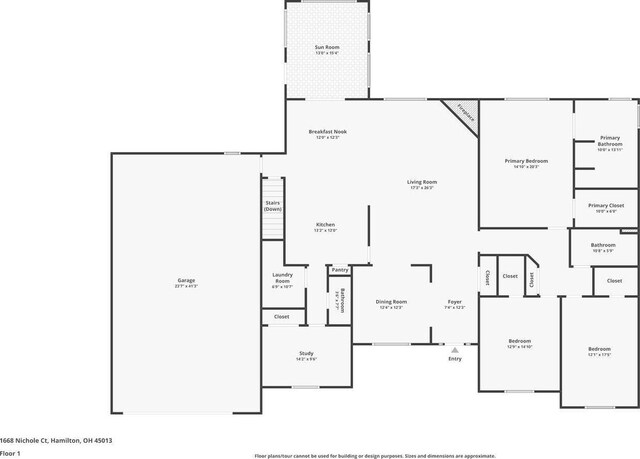 1668 Nichole Ct, Hamilton, OH 45013 - property floor plan