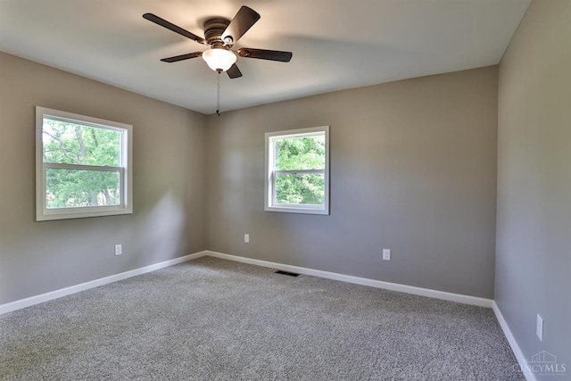 640 Frye Rd, Clay Twp, OH 45171 - empty room featuring ceiling fan, carpet floors, and baseboards