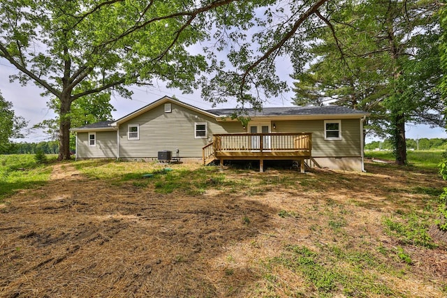 640 Frye Rd, Clay Twp, OH 45171 - rear view of property featuring a wooden deck and central AC unit