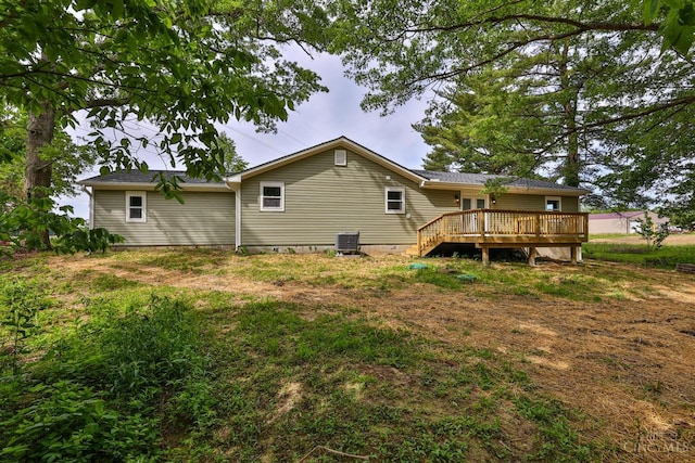 640 Frye Rd, Clay Twp, OH 45171 - back of property with a wooden deck and cooling unit