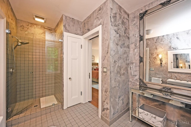 1 Beech Crest Ln, Cincinnati, OH 45206 - ensuite bathroom featuring a shower stall and tile patterned floors