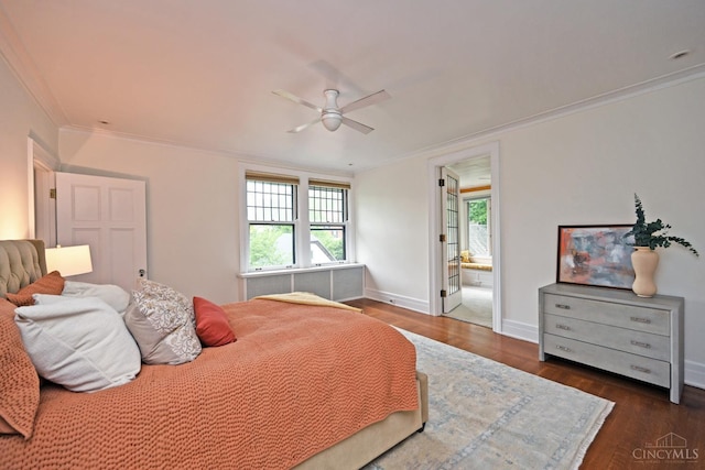 1 Beech Crest Ln, Cincinnati, OH 45206 - bedroom with crown molding, multiple windows, wood finished floors, baseboards, and ensuite bath