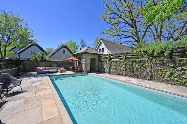 1 Beech Crest Ln, Cincinnati, OH 45206 - view of pool featuring an outdoor hangout area, a fenced backyard, and a patio