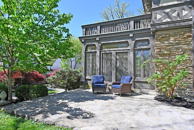 1 Beech Crest Ln, Cincinnati, OH 45206 - view of patio with a balcony and a sunroom