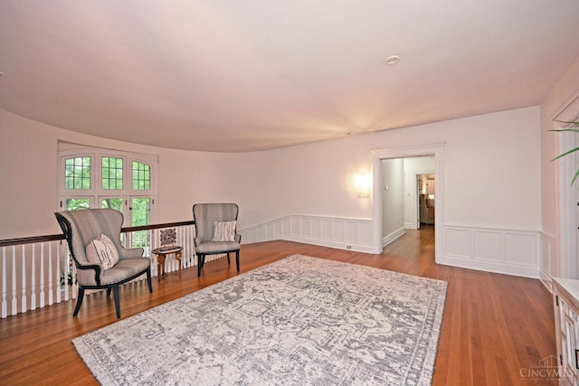 1 Beech Crest Ln, Cincinnati, OH 45206 - sitting room with wainscoting, wood finished floors, and a decorative wall