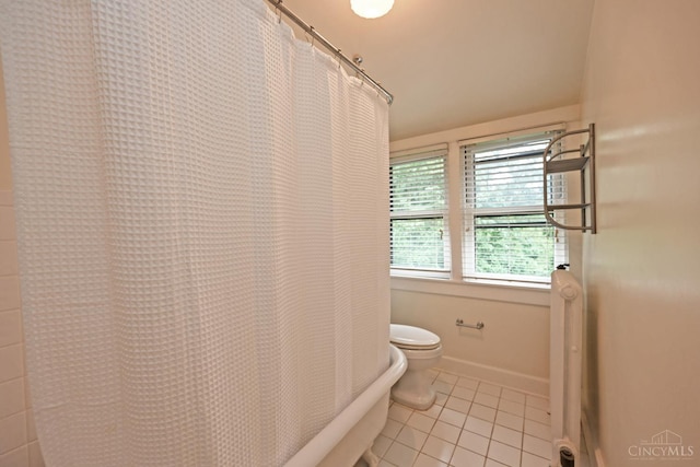 1 Beech Crest Ln, Cincinnati, OH 45206 - full bathroom with tile patterned floors, toilet, and a shower with shower curtain