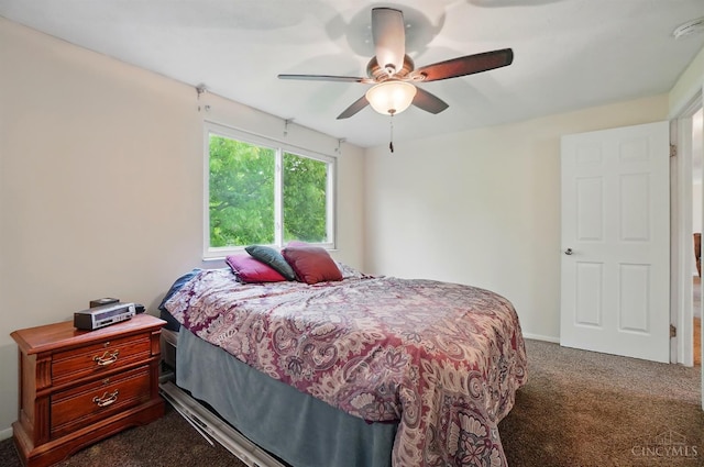6289 Chablis Dr, Liberty Twp, OH 45011 - bedroom featuring dark colored carpet and ceiling fan