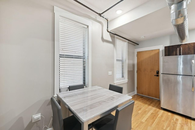 1406 Republic St Unit 102, Cincinnati, OH 45202 - dining area with light wood-style flooring, baseboards, and recessed lighting